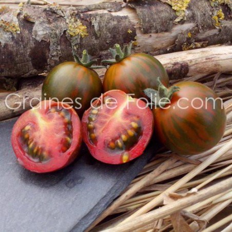 Tomate cerise BLACK ZEBRA CHERRY graines semences anciennes